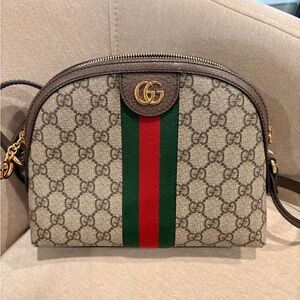 Gucci Ophidia GG Supreme Small Crossbody Bag w/ Web Stripe